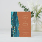 Papier Mariage sarcelle dorée agate budget orange brûlé r (Debout devant)
