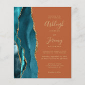 Papier Mariage sarcelle dorée agate budget orange brûlé r (Devant)