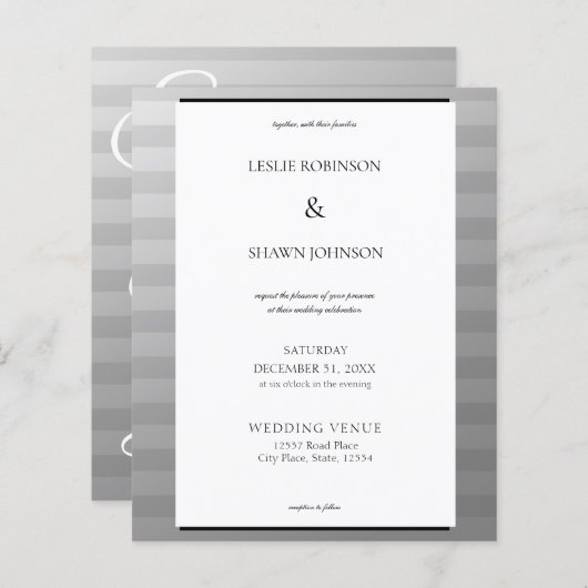 Papier Mariage Silver et Gris Budget (Devant / Derrière)
