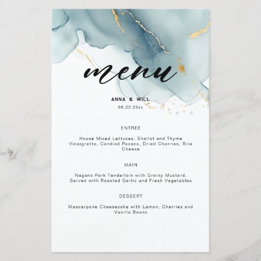 Papier Mariage Simple Élégant Bleu Poussiéreux Moderne su (Devant)