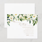 Papier Mariage Simple Fleurs Blanches & Or (Devant / Derrière)