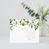 Papier Mariage Simple Fleurs Blanches & Or (Debout devant)