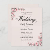 Papier mariage simple japonais de fleurs de cerisier (Devant / Derrière)