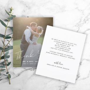 Papier Mariage simple moderne budget photo remerciement