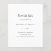 Papier Mariage Simple Moderne Enregistrer la Date (Devant)