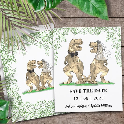 Papier Mariage Thème Dinosaure Enregistrer la Date