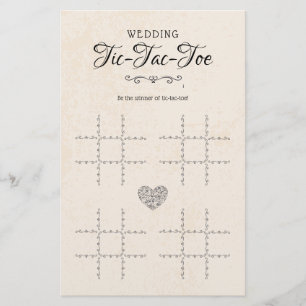Papier Mariage Tic-Tac-Toe Jeu De Table Décorative Jeu Ru