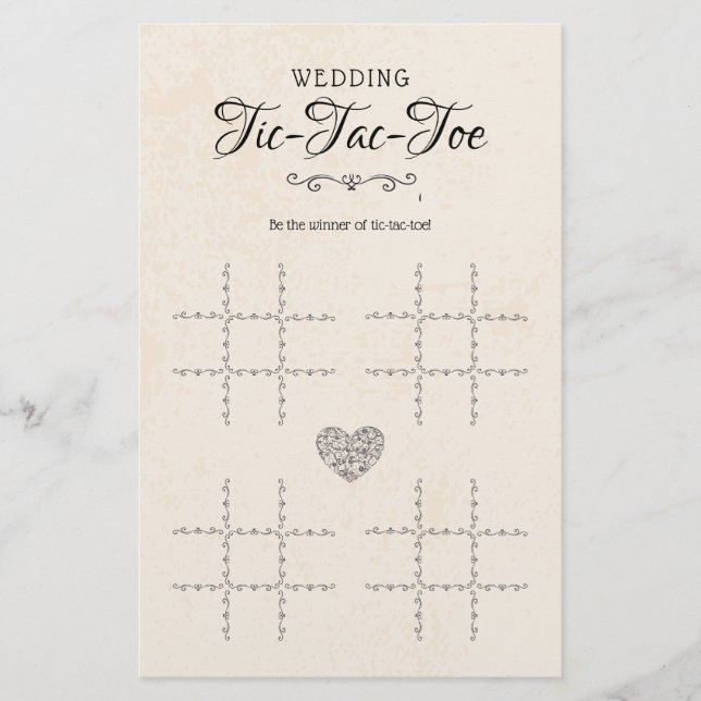 Papier Mariage Tic-Tac-Toe Jeu De Table Décorative Jeu Ru (Devant)