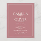 Papier Mariage tout en 1 rose Dusty Rose avec RSVP (Devant)