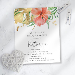 Papier Mariage Tropical Floral de Destination Réception d