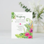 Papier Mariage Tropical Palm Invite Fuchsia Ginger (Debout devant)