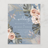 Papier Mariage TROPICAL PAMPAS GRASS à faible coût (Devant)