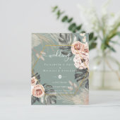 Papier Mariage TROPICAL PAMPAS GRASS à faible coût (Debout devant)