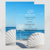 Papier Mariage Tropical sur une Plage Océane (Devant / Derrière)