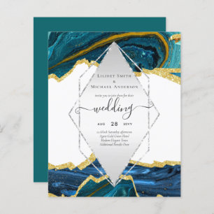 Papier Mariage turquoise Gold AGATE