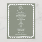Papier Mariage végétal vert Sage vert Scalloped (Dos)