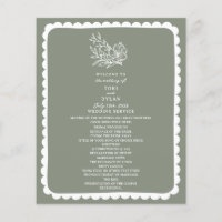 Mariage végétal vert Sage vert Scalloped