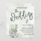 Papier Mariage vert de l'aquarelle budgétaire Eucalyptus  (Devant / Derrière)