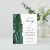 Papier Mariage Vert Émeraude Agate Or Rose Budget (Debout devant)