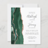Papier Mariage Vert Émeraude Agate Or Rose Budget (Devant)