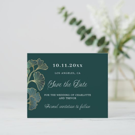 Papier Mariage vert émeraude vert verdure enregistrer la (Debout devant)