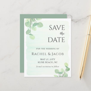 Papier Mariage vert Eucalyptus Enregistrer la date