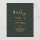 Papier Mariage Vert Or Vert moderne Invite (Devant)