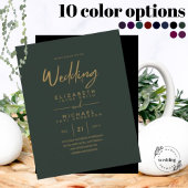 Papier Mariage Vert Or Vert moderne invite QR CODE