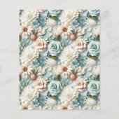 Papier Mariage vert poussiéreux vert blanc fleuri invitat (Dos)