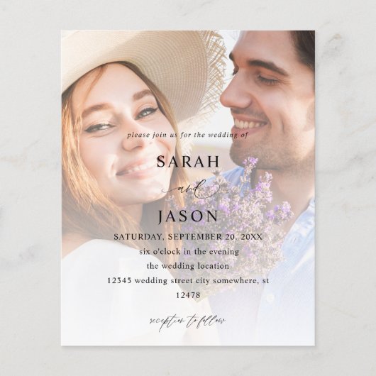 Papier Mariage vertical Budget Modern Photo 7 (Devant)