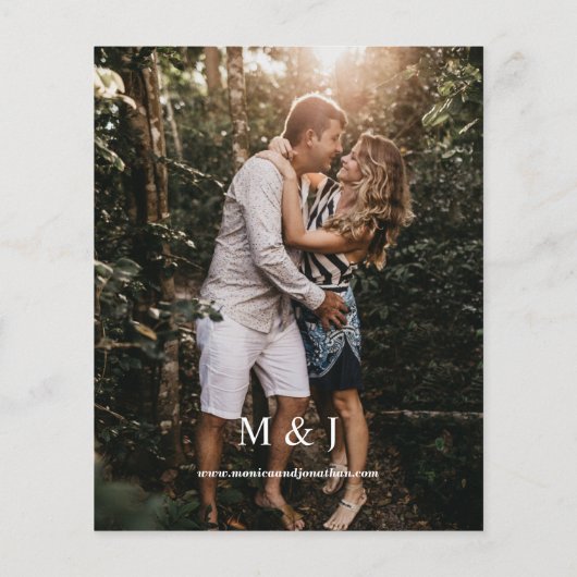 Papier Mariage vertical photo moderne budget (Dos)