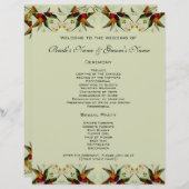 Papier Mariage vintage, colibris et fleurs (Devant / Derrière)