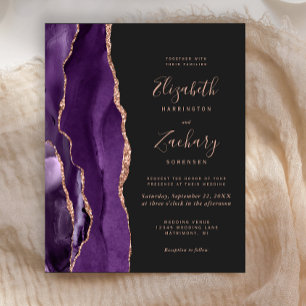Papier Mariage Violet Agate Or Rose Foncé Budget