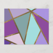 Papier Mariage Violet Rose Turquoise Bronze Or (Dos)