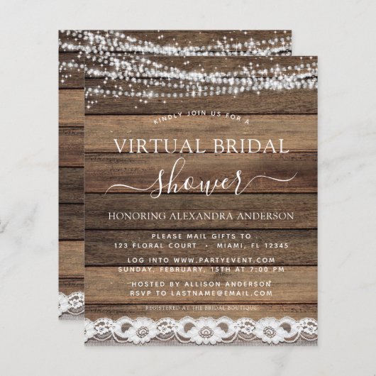 Papier Mariage Virtuel Pas Cher Fête de Fiançailles Décor (Devant / Derrière)