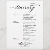 Papier Mariage Week-end Bienvenue Itinéraire Chic Script (Dos)