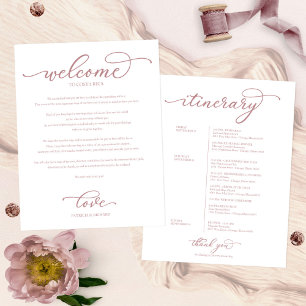 Papier Mariage Week-end Bienvenue Itinéraire Chic Script
