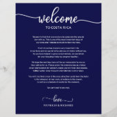 Papier Mariage Week-end Bienvenue Itinéraire Marine Bleu (Devant)