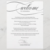 Papier Mariage Week-end Bienvenue Itinéraire noir Script (Devant)