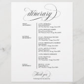 Papier Mariage Week-end Bienvenue Itinéraire noir Script (Dos)