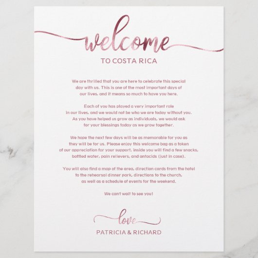 Papier Mariage Week-end Bienvenue Itinéraire Simple Chic