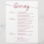 Papier Mariage Week-end Bienvenue Itinéraire Simple Chic (Dos)