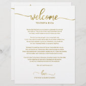 Papier Mariage Week-end Bienvenue Itinéraire Simple Chic (Devant / Derrière)