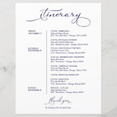 Papier Mariage Week-end Itinéraire Élégant Script Bienven (Dos)