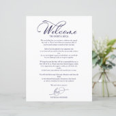 Papier Mariage Week-end Itinéraire Élégant Script Bienven (Debout devant)