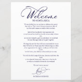 Papier Mariage Week-end Itinéraire Élégant Script Bienven (Devant)