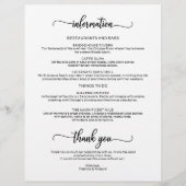 Papier Mariage Week-end Itinéraire Simple Chic Timeline (Dos)