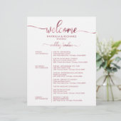 Papier Mariage Week-end Itinéraire Simple Chic Timeline (Debout devant)