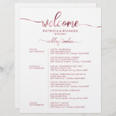 Papier Mariage Week-end Itinéraire Simple Chic Timeline (Devant / Derrière)