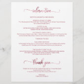 Papier Mariage Week-end Itinéraire Simple Chic Timeline (Dos)